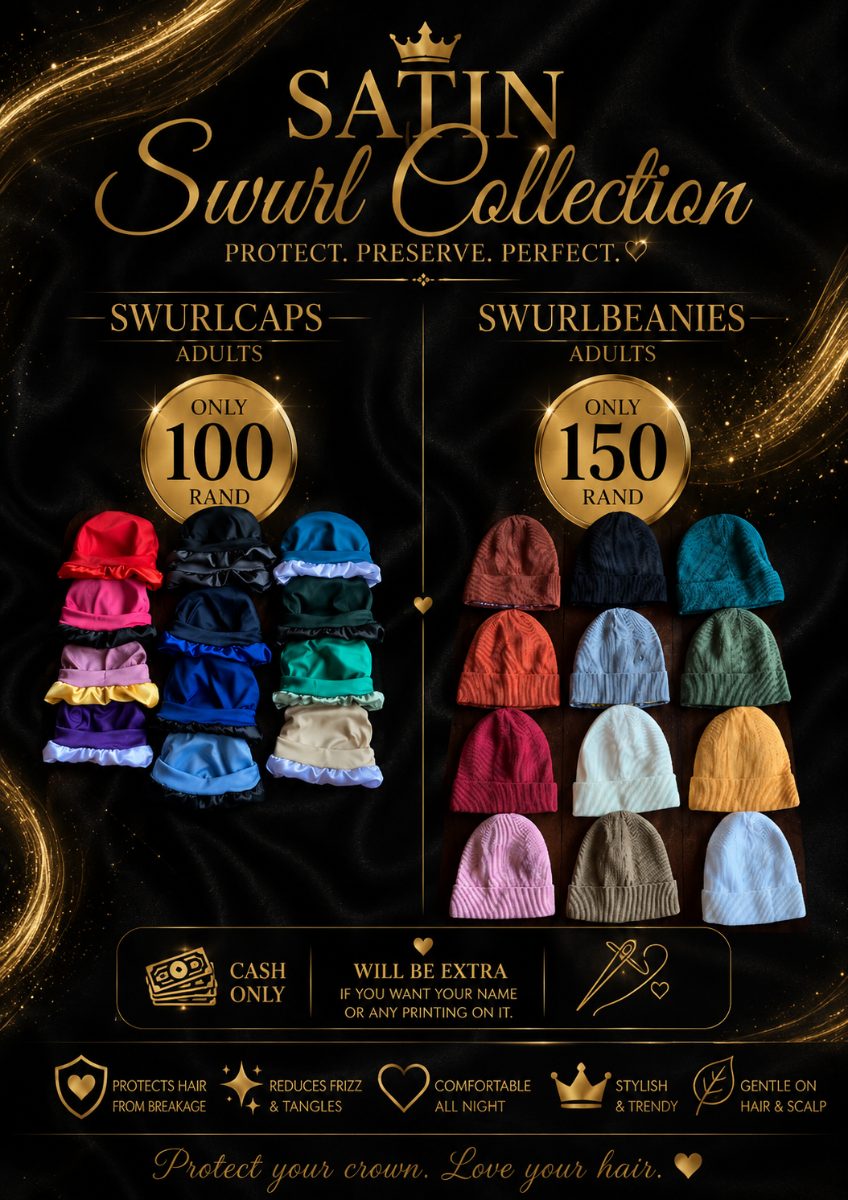 Satin swurl caps and satin swurl beanies