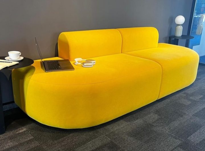 Mustard Reception 2 Seater Couch